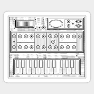 Retro Synthesizer Sticker